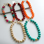Load image into Gallery viewer, Vintage Acrylic Ombré Beaded Geometric Necklace N6H068
