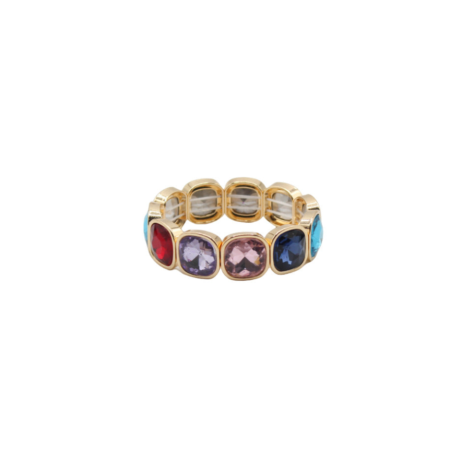 Glass Floral Handband Cuff Enamel Crystal  S5P155