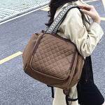 Load image into Gallery viewer, Women's Oxford Cloth Quilted Travel Backpack N6J217
