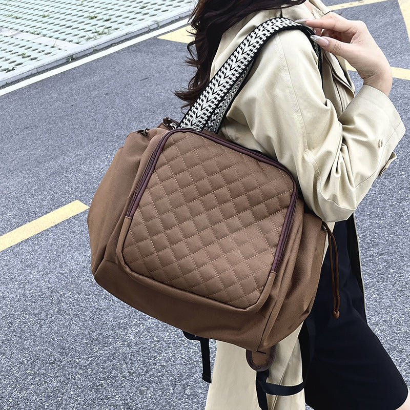 Women's Oxford Cloth Quilted Travel Backpack N6J217