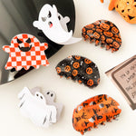Load image into Gallery viewer, Halloween Ghost Pumpkin Acrylic Claw Clip S5P539