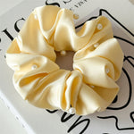 Load image into Gallery viewer, Solid Satin Pearl Scrunchie High Elasticity Women N6H184