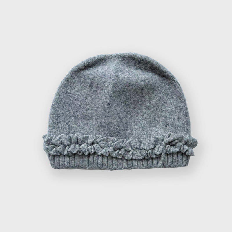 Pleated Blend Beanie Bow Accent  M5A088