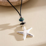 Load image into Gallery viewer, Leather Cord Ceramic Pendant Choker Cold Minimal N6H142