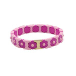 Load image into Gallery viewer, Bohemian Floral Cuff Enamel Steel Elastic DIY Plated S5P085
