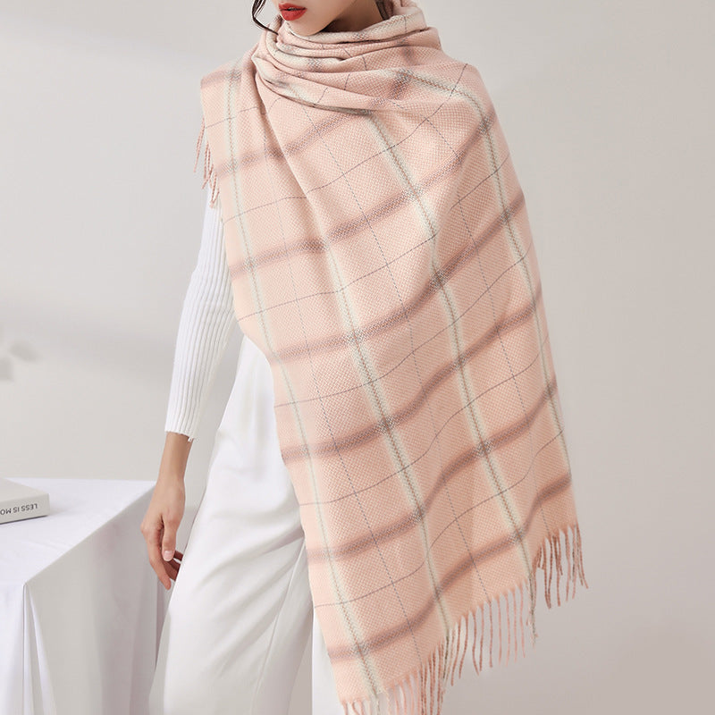 Woven Fringe Faux Cashmere Wrap M5A230
