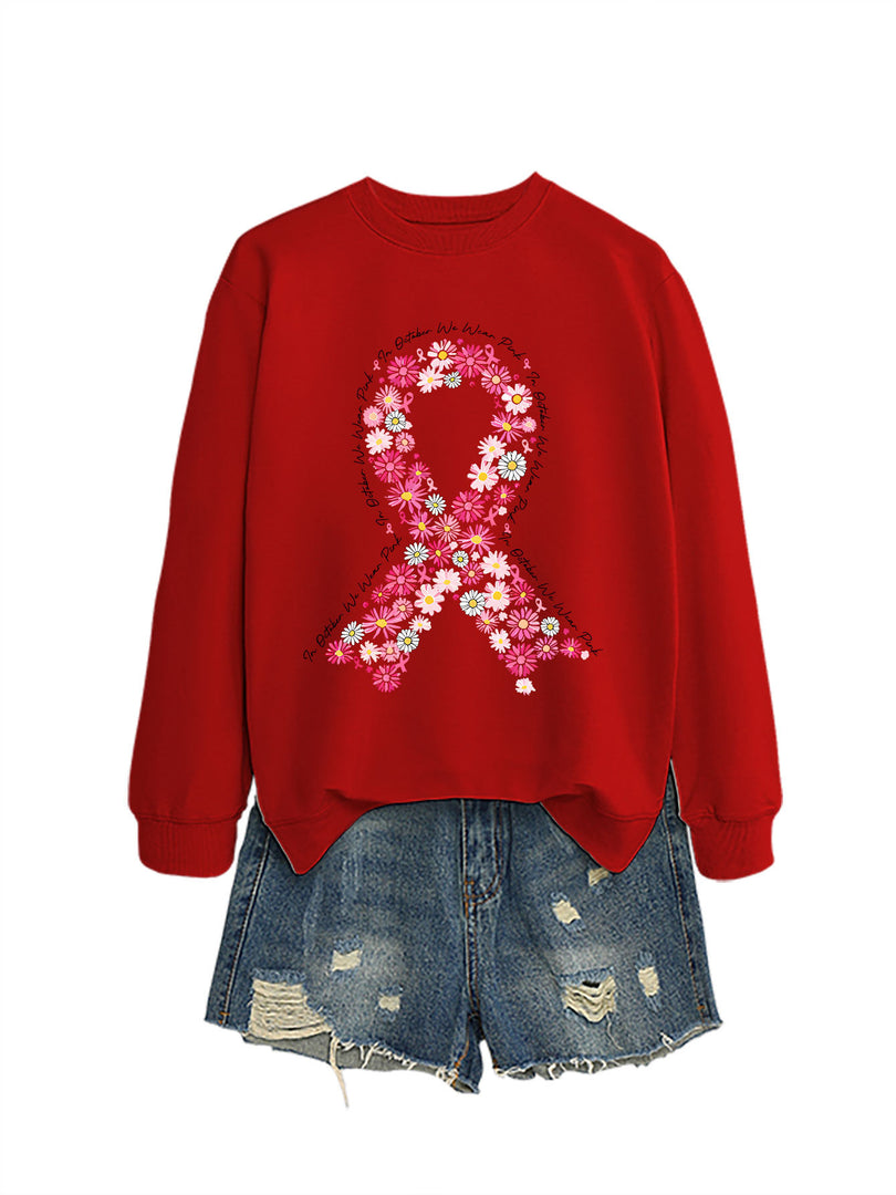 Casual Printed Crewneck Sweatshirt Women N6H046