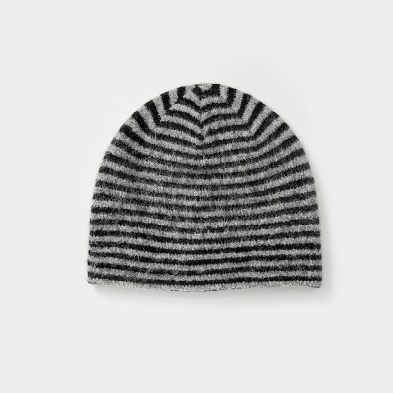 Women's Wool Blend Striped Knit Beanie N6J108