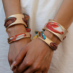 Load image into Gallery viewer, Ribbon Bangle Alloy Electroplated Pierced Openwork S5P096