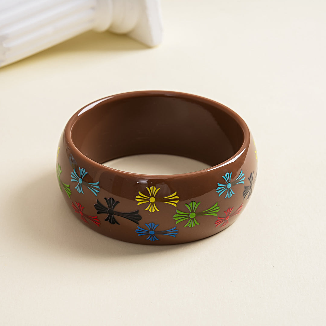 Womens Cross Print Acrylic Bracelet N6K140
