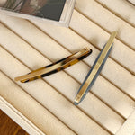 Load image into Gallery viewer, Side Hair Clip Acetate Gold Logo Women N6C356