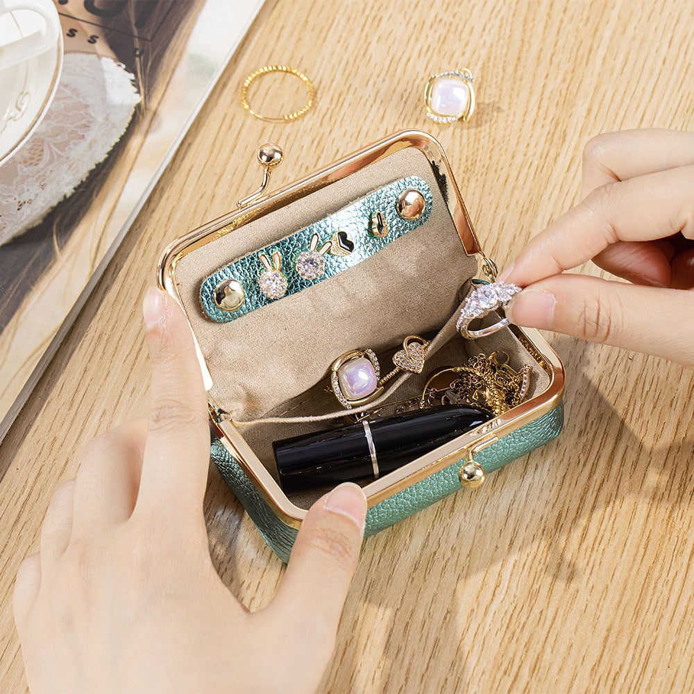 Pearlescent Nappa Leather Jewelry Pouch Cosmetic Bag N6G099