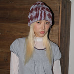 Load image into Gallery viewer, Unisex Wool Blend Diamond Colorblock Knit Beanie N6J106