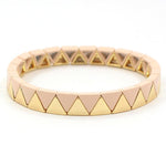 Load image into Gallery viewer, Rainbow Triangles Bracelet Modular Gold Enamel S5P050