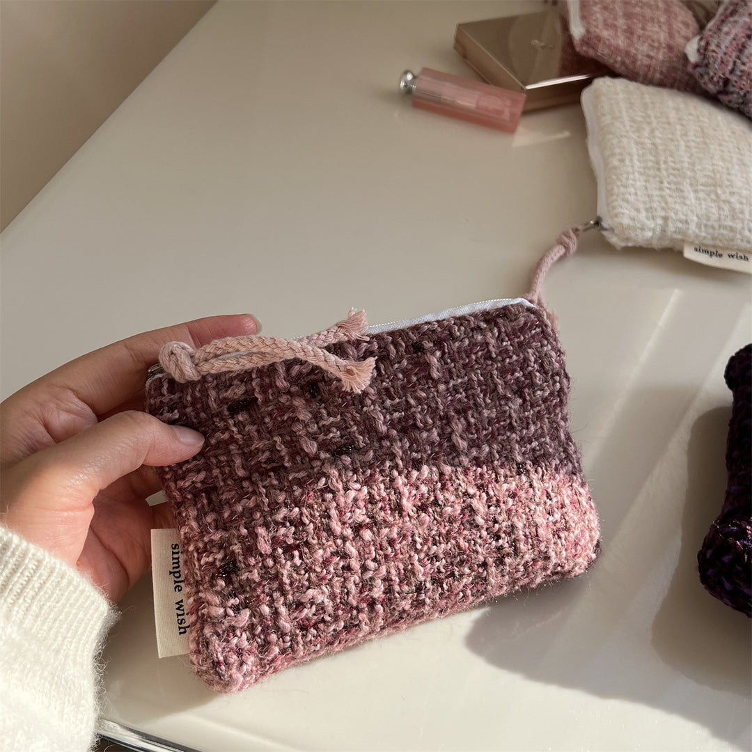 Coarse Knit Wool Pouch Organizer  S5P348