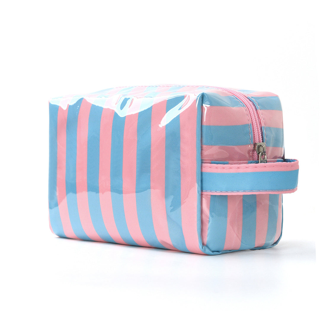 Unisex Striped Polyester Travel Cosmetic Bag N6J253