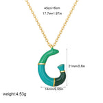 Load image into Gallery viewer, Alphabet Enamel Capsule Necklace Steel Gradient Color S5P234
