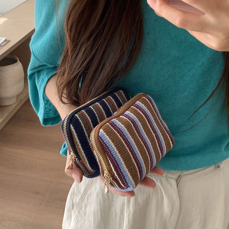 Striped Fabric Jewelry Pouch N6J268