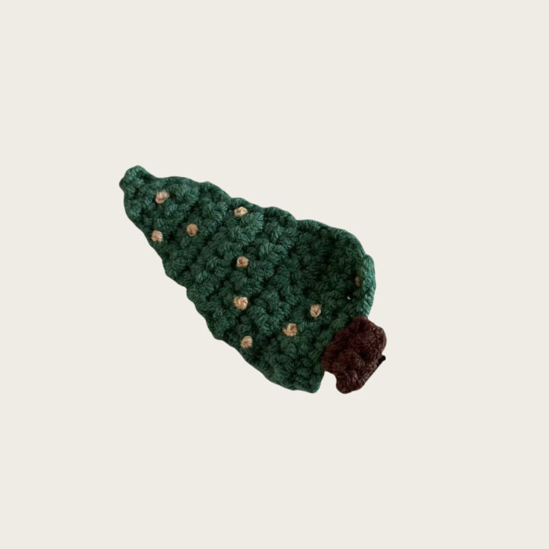 Womens Christmas Tree Knit Duckbill Hair Clip N6K308