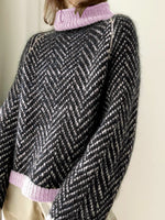 Load image into Gallery viewer, High Neck Long Sleeve Colorblock Knit Sweater Women N6H274