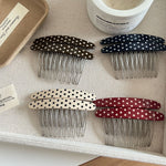 Load image into Gallery viewer, Polka Dot Oval Hair Comb Acetate Flyaway Styling Tool N6F066