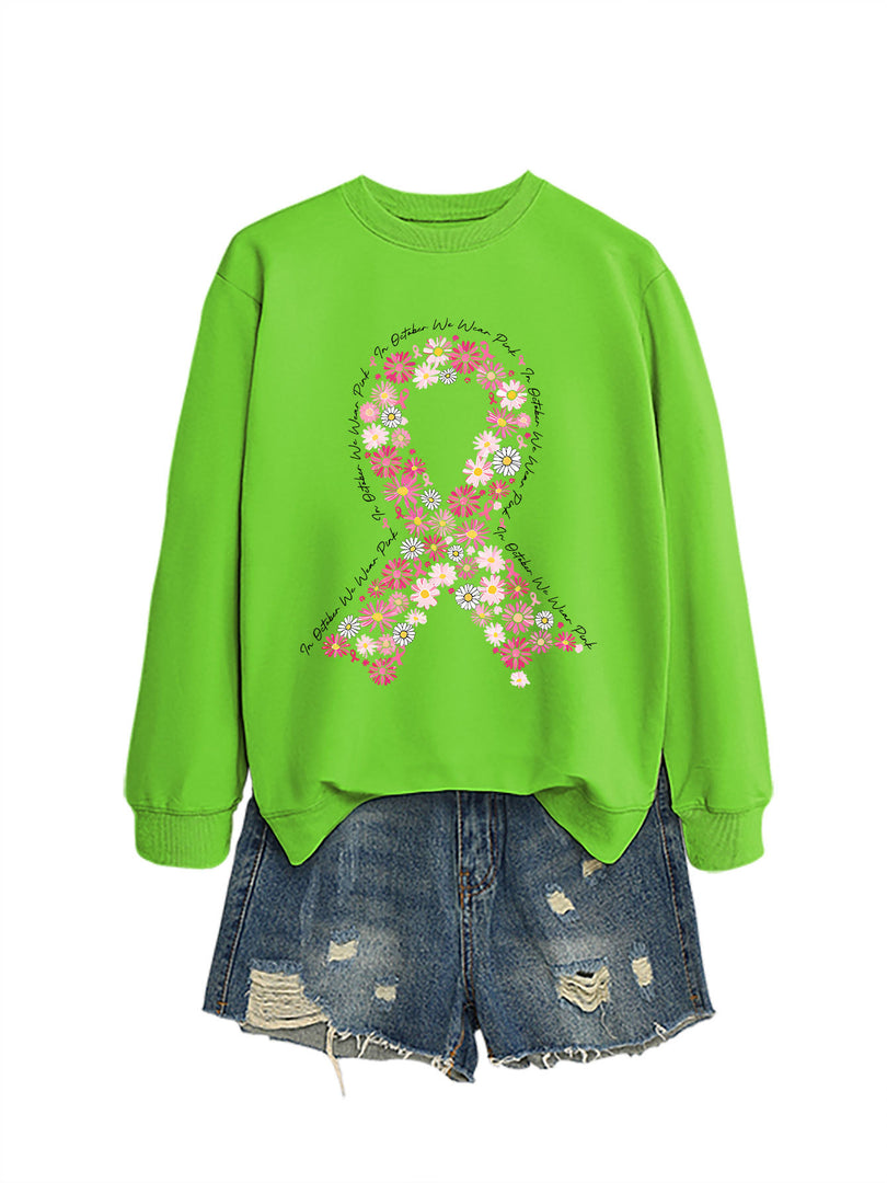 Casual Printed Crewneck Sweatshirt Women N6H046
