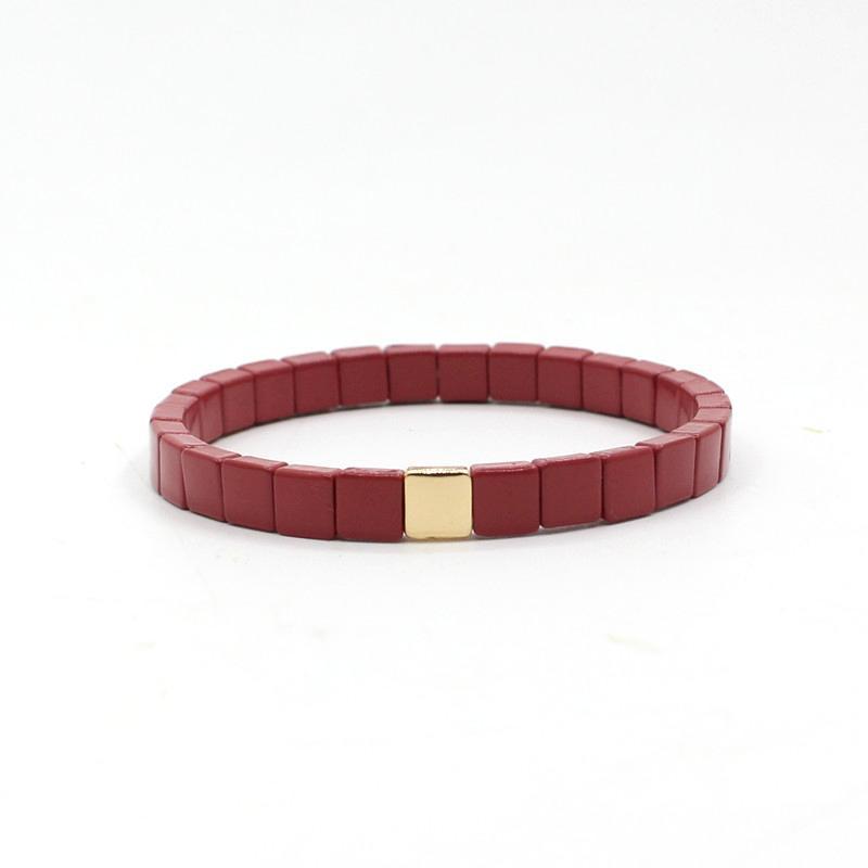 Bohemian Tile Bracelet Steel Enameled Plated S5P144