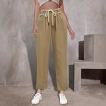 Load image into Gallery viewer, Cargo Drawstring High Pant Relaxed Lightweight Khaki N5Z611
