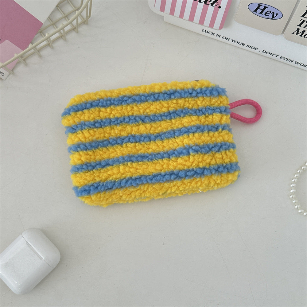 Plush Heart Coin Purse Makeup Bag Key Wallet S5P869