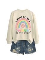 Load image into Gallery viewer, I Want to Be a Schwa Rainbow Cutout Sweatshirt N6H044