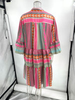 Load image into Gallery viewer, Printed V-Neck 3/4 Sleeve Dress Women N6D069