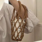 Load image into Gallery viewer, Handwoven Water Bottle Mesh Bag Cotton Linen N6G085