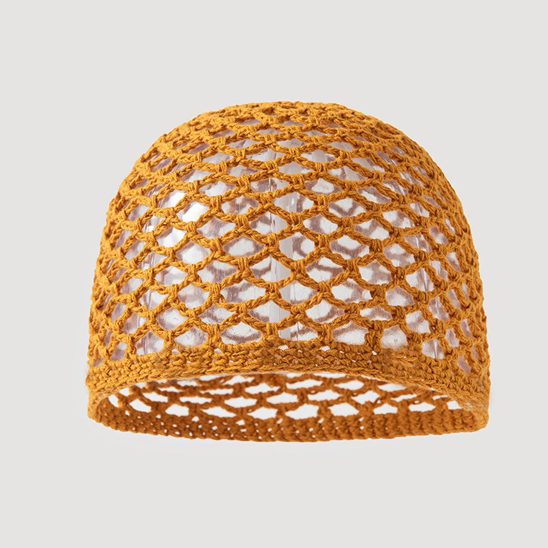 Lightweight Solid Mesh Cotton Crochet Hat Women N6G215