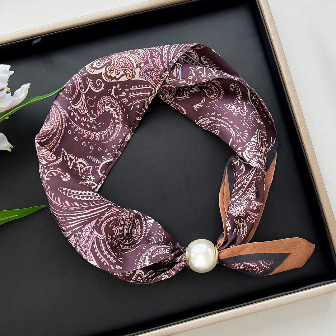 Women's Polyester Faux Silk Polka Dot Neck Scarf N6J148