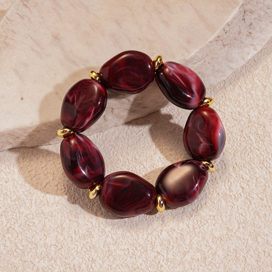 Acrylic Irregular Oval Bracelet Statement Artistic N6F080