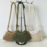 Load image into Gallery viewer, Cotton Mesh Drawstring Mini Beach Crossbody Bag N6F145
