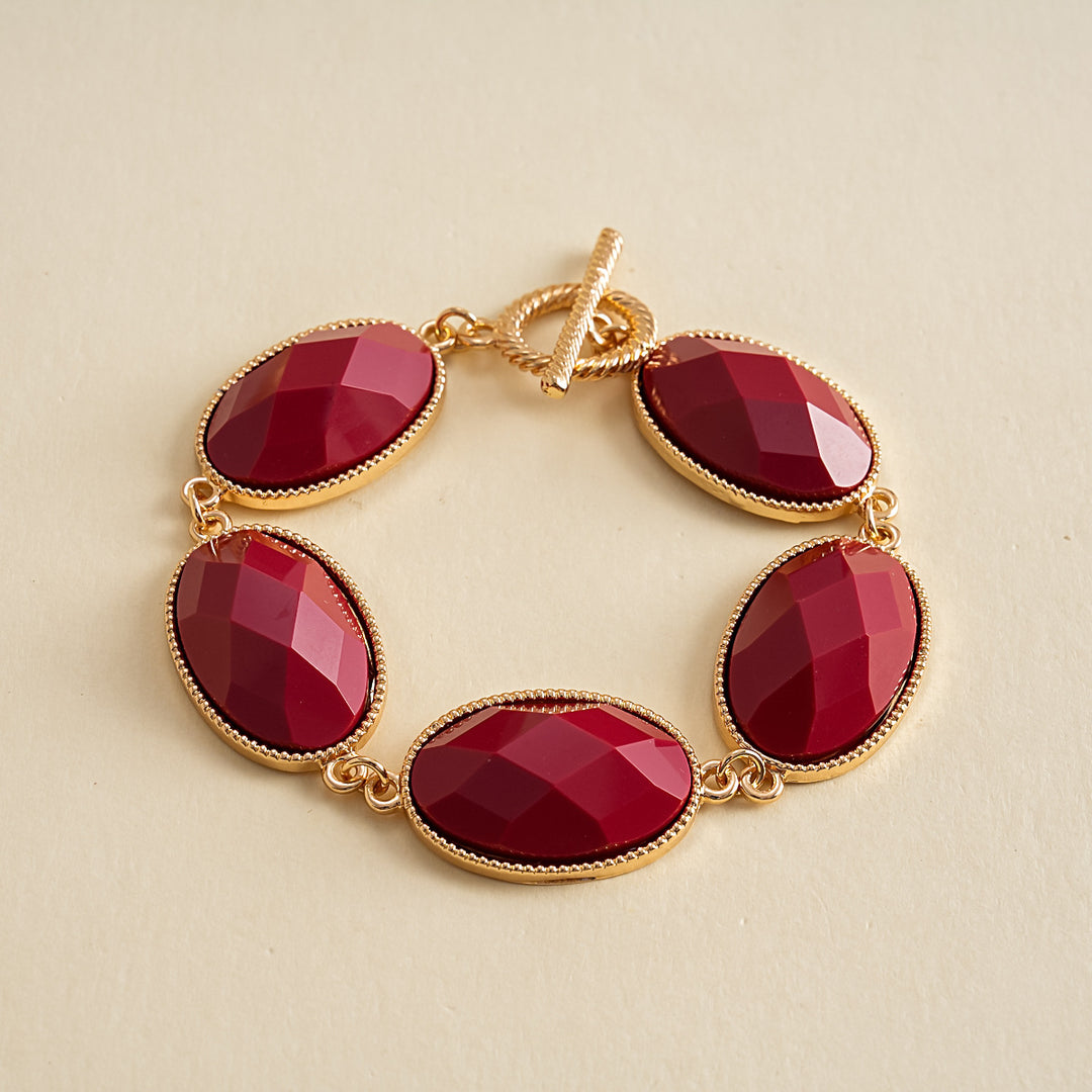 Womens Vintage Marbled Oval Resin Bracelet N6K134