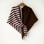 Load image into Gallery viewer, Triangle Wool Blend Shawl Cape Stripe Patchwork N6H308
