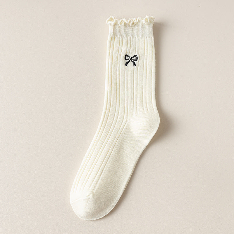 Ruffle Trim Slouch Socks Women N6C155