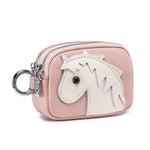 Load image into Gallery viewer, Women's Top-Grain Leather Horse Double-Zip Coin Purse N6J236