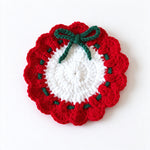 Load image into Gallery viewer, Christmas Hand Knitted Yarn Coaster and Trivet N6K288