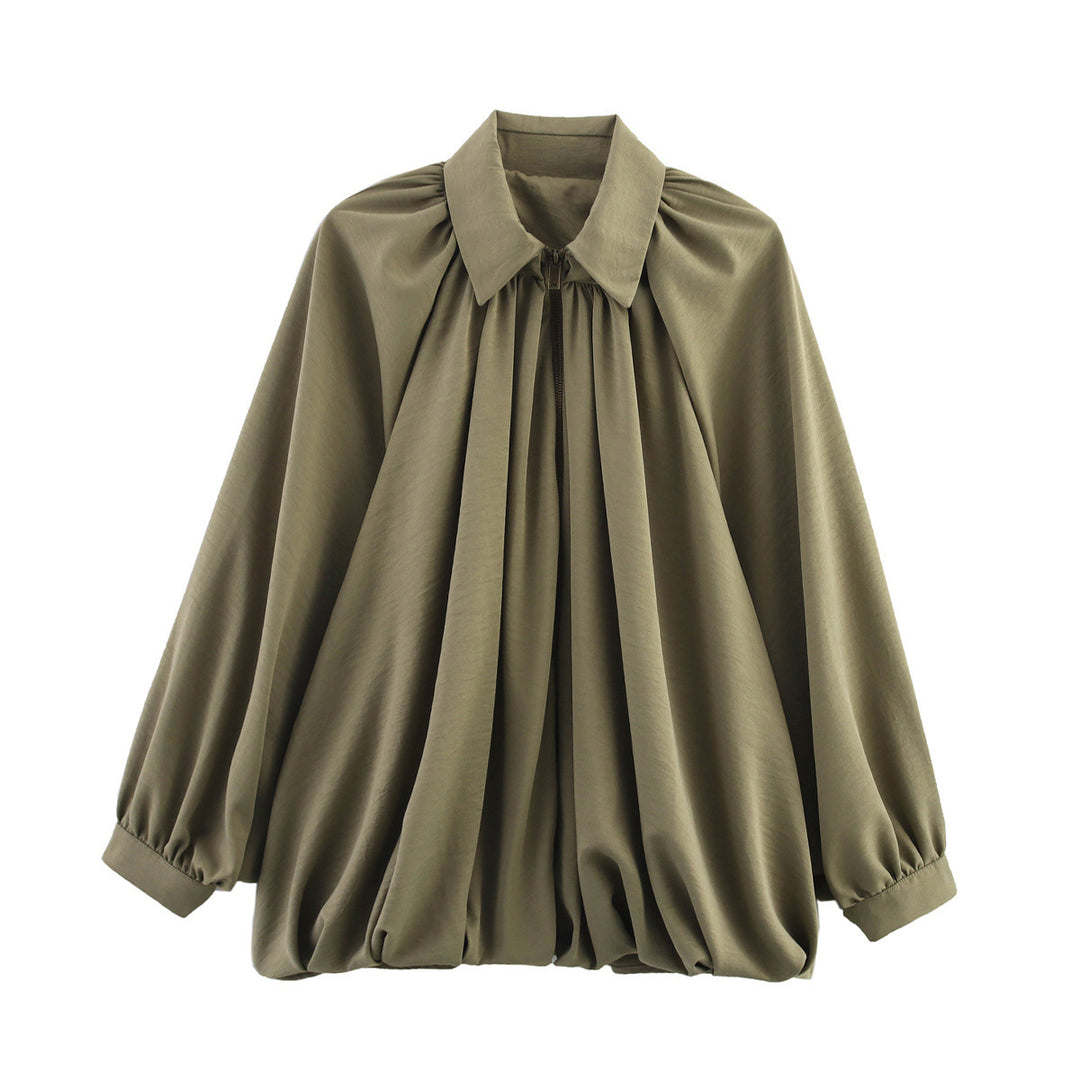 Notch Lapel Puffer Baseball Jacket Women N6C139