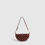 Load image into Gallery viewer, Polka Dot Zippered Shoulder Bag with Rivet Accents  S5P470