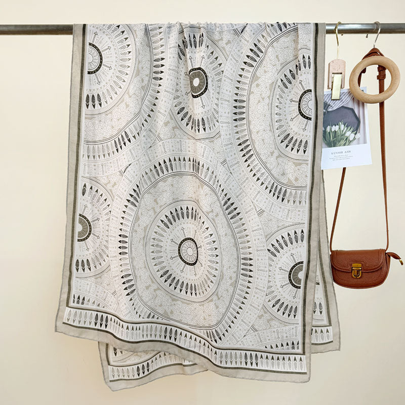Geometric Circle Print Scarf  M5A214