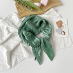Load image into Gallery viewer, Pleated Satin Scarf Solid Square Lightweight Women N6G217