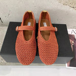 Load image into Gallery viewer, Handwoven Ballet Mary Jane Flat Shoes Women Leather N6G244