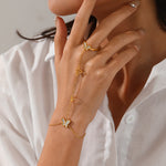 Load image into Gallery viewer, Mother of Pearl Finger Chains Steel Butterfly Motif S5P137