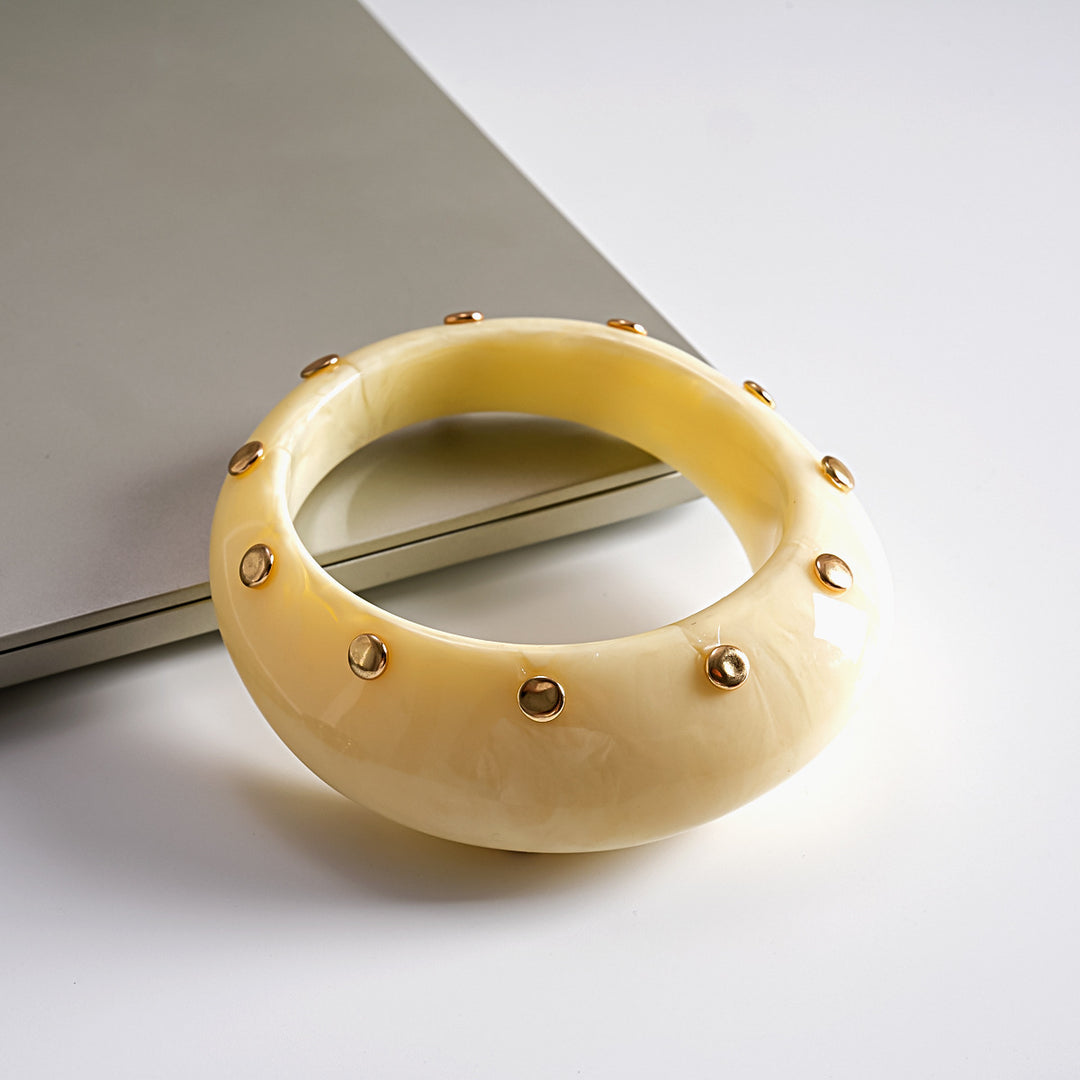 Vintage Resin Ombré Stud Circle Geometric Bangle N6H074