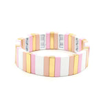 Load image into Gallery viewer, Rectangular Enamel Links Bangle Alloy Stackable S5P154