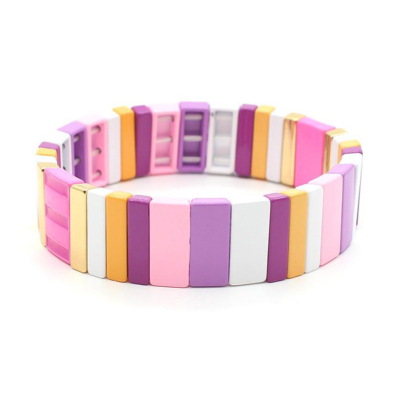 Rainbow Enamel Bangle Alloy Coastal Symbolic S5P153